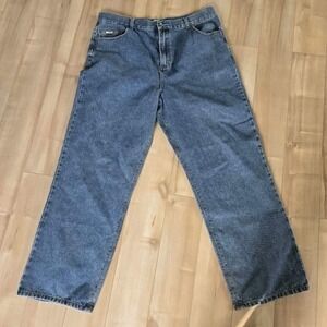 Vintage Y2K Split Jeans: Baggy Wide Leg Denim (38x30)